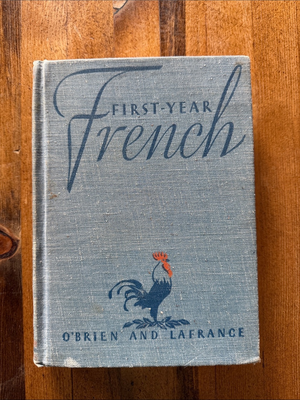 Antique Vintage 1939 Cloth Bound First Year French Lesson Book Hardcover